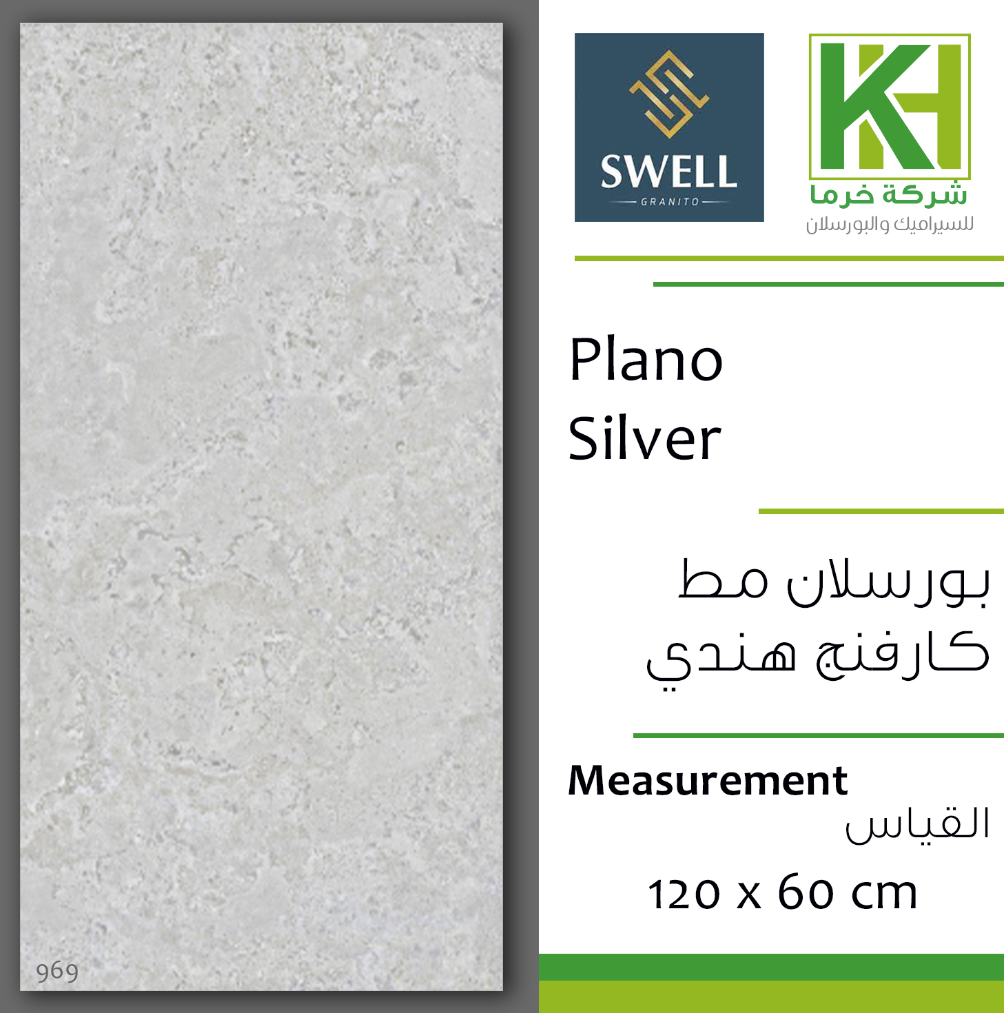 Picture of Indian Matt Carving porcelain tile 60x120 cm Plano Silver